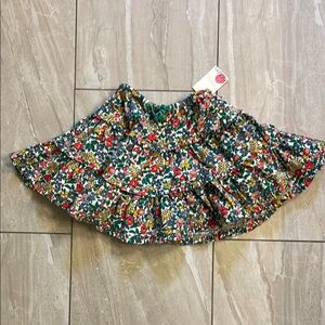 NWT Mini Boden Circle Skirt with Ruffle Hem (floral)